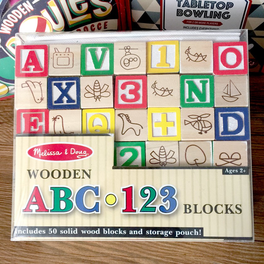 Deluxe ABC 123 high quality Wooden Toy Blocks