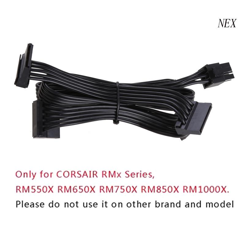 NEX PCIe 6 Pin Male to 4 Sata 1 to 4 Sata Female Power Supply Splitter