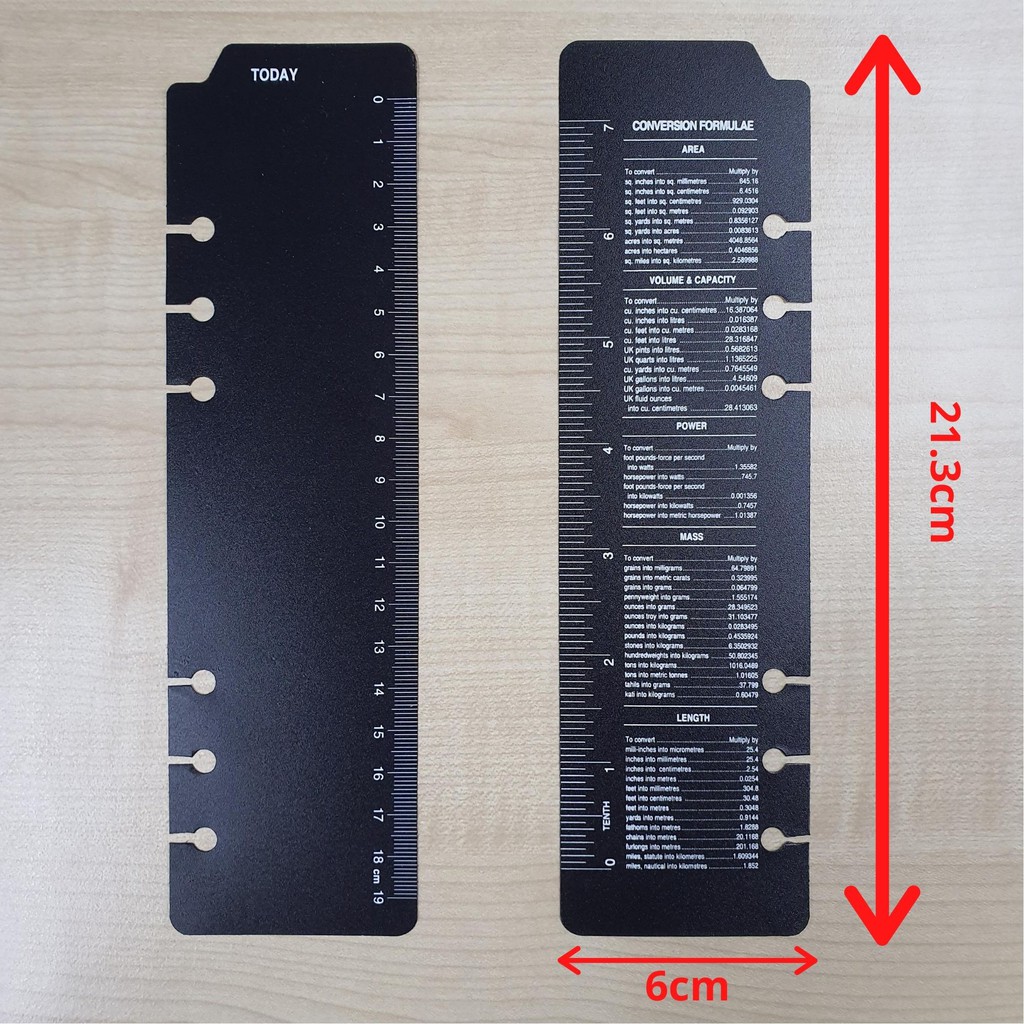 A5 Organizer Ruler Black PP Book marker with White silkscreen | Shopee ...