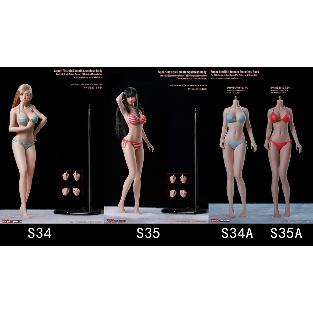 Super-Flexible Female Seamless 1/6 Scale Suntan Medium Bust Body (S35A)