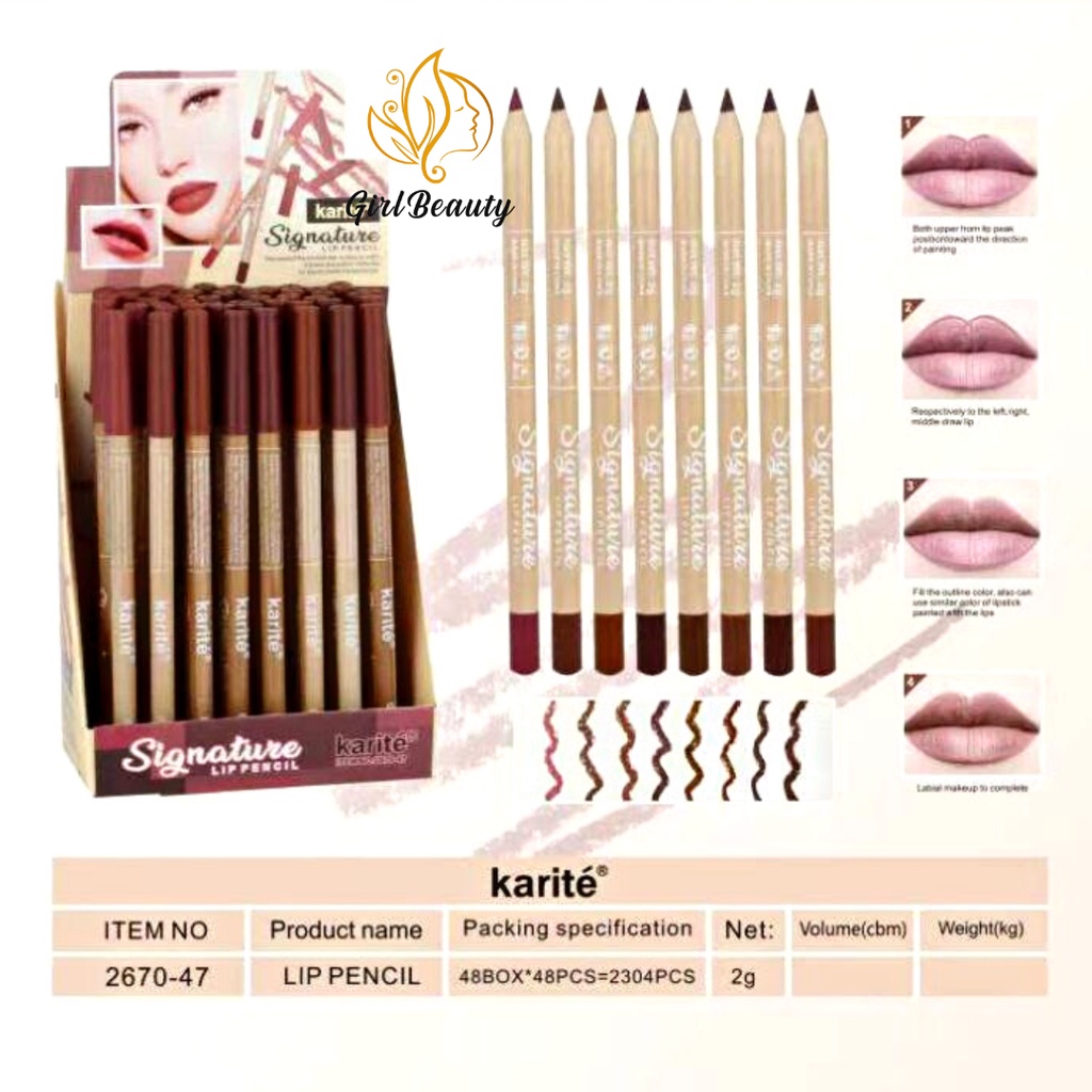 KARITE LONG LASTING SIGNATURE LIP PENCIL 8 COLOR (1PCS) | Shopee Malaysia