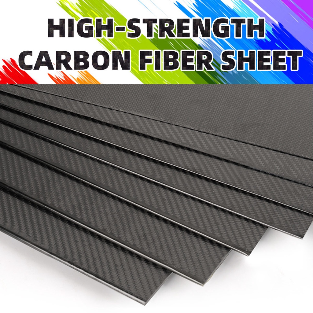 IkErna 3K Carbon Fiber Sheet Plate Panel Glossy Surface Plain