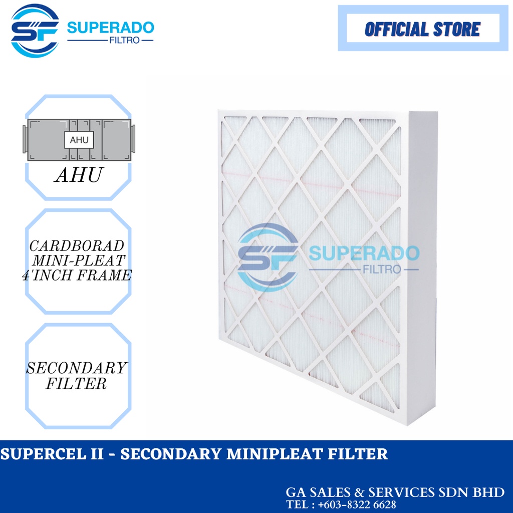 AIR FILTER, MINI PLEATE ,AHU, SECONDARY FILTER ,AIR CONDITIONING