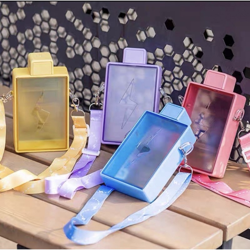 Colorful Lightning Mini Rectangular Water Bottle 450ml | Shopee Malaysia