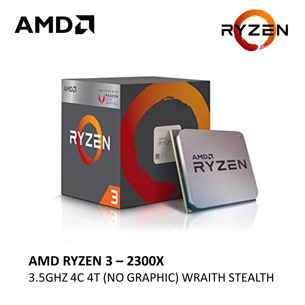 AMD Ryzen 3 2300X Processor (8M Cache, up to 4.0Ghz, 4 Cores 4 Threads ...