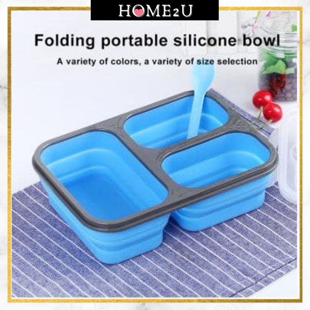 Silicone Collapsible Foldable Tupperware BPA Free Container Food Grade ...