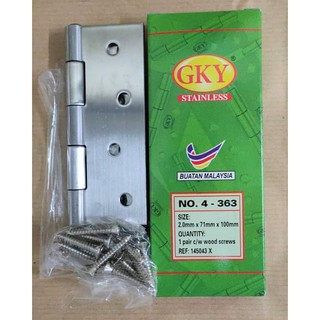 GKY Stainless Steel Door Hinges (Heavy Duty) Engsel Pintu (4'' / 5'')