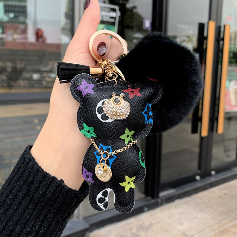 Ready Stock】LV Letter Trim Keychain Car Keychain Cute Animal