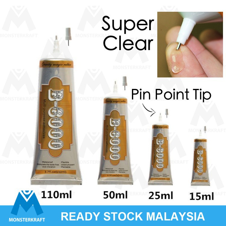 Adhesive Glue with Pin Point Tip, B6000 / B 6000, Clear | Shopee Malaysia