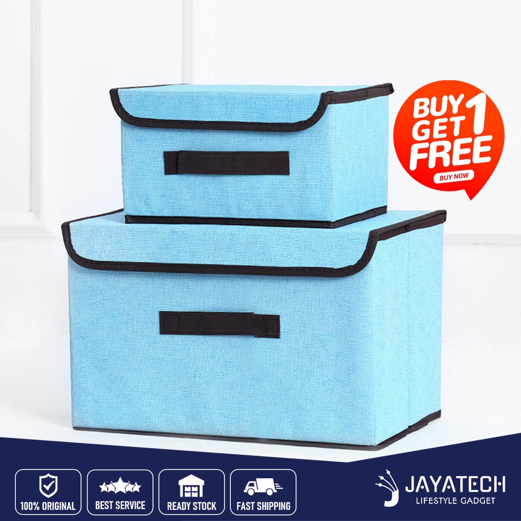 22L LINEN STORAGE BOX / FOLDABLE CLOTH STORAGE CLOTH ORGANISER / KOTAK ...