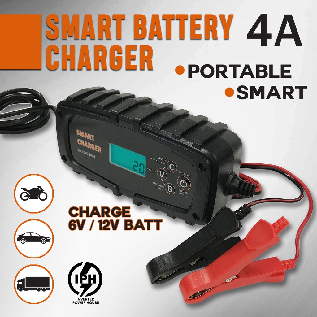 Battery Charger 6V 12V Smart Battery Charger 3A RK3000 Pure SIne Wave ...