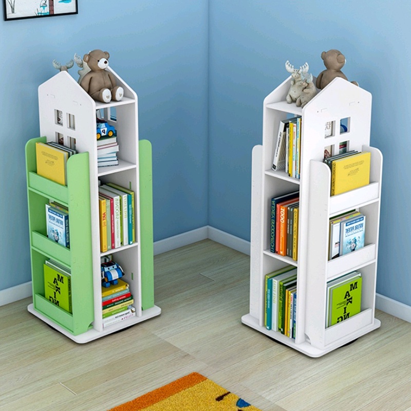 Rotating Revolving Children bookshelf living room space saver student