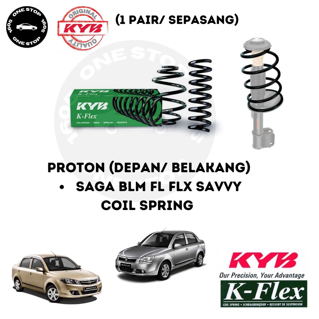 PROTON SAGA BLM FL FLX SAVVY DEPAN/ BELAKANG KYB KAYABA KFLEX COIL ...