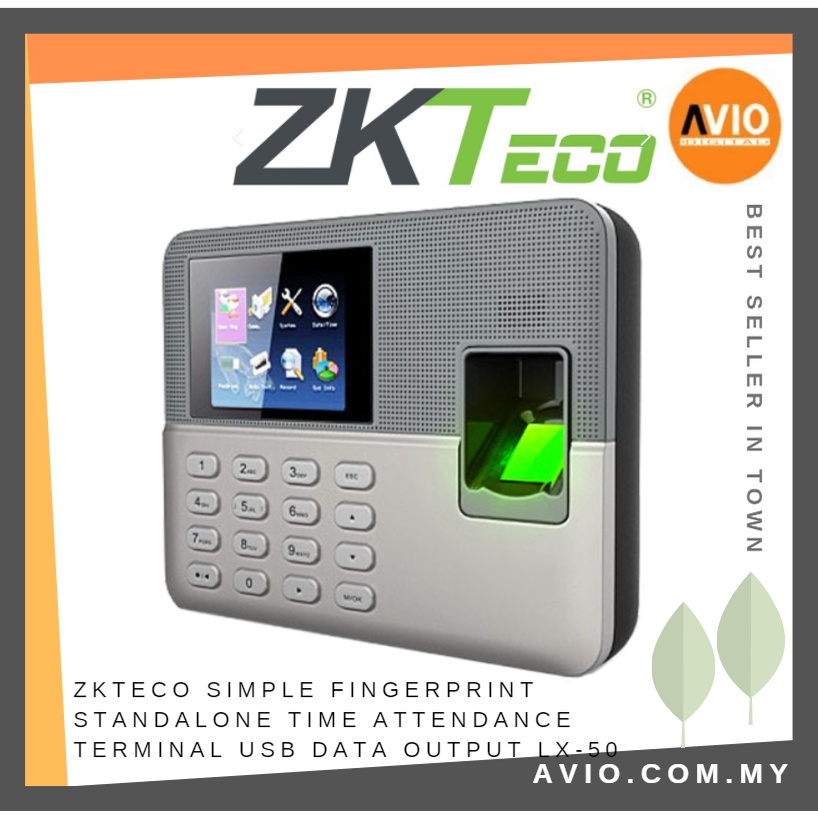 ZKTeco Fingerprint Standalone Time Attendance Terminal USB Data Output ...