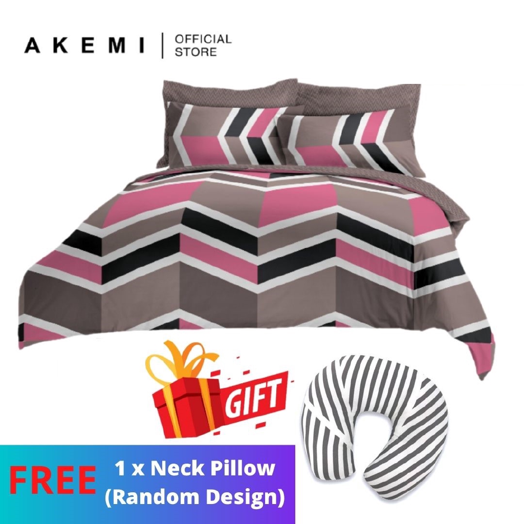 ai by AKEMI MicroXT Loveall Comforter Set 580TC - Zelor Pink [Free Neck ...