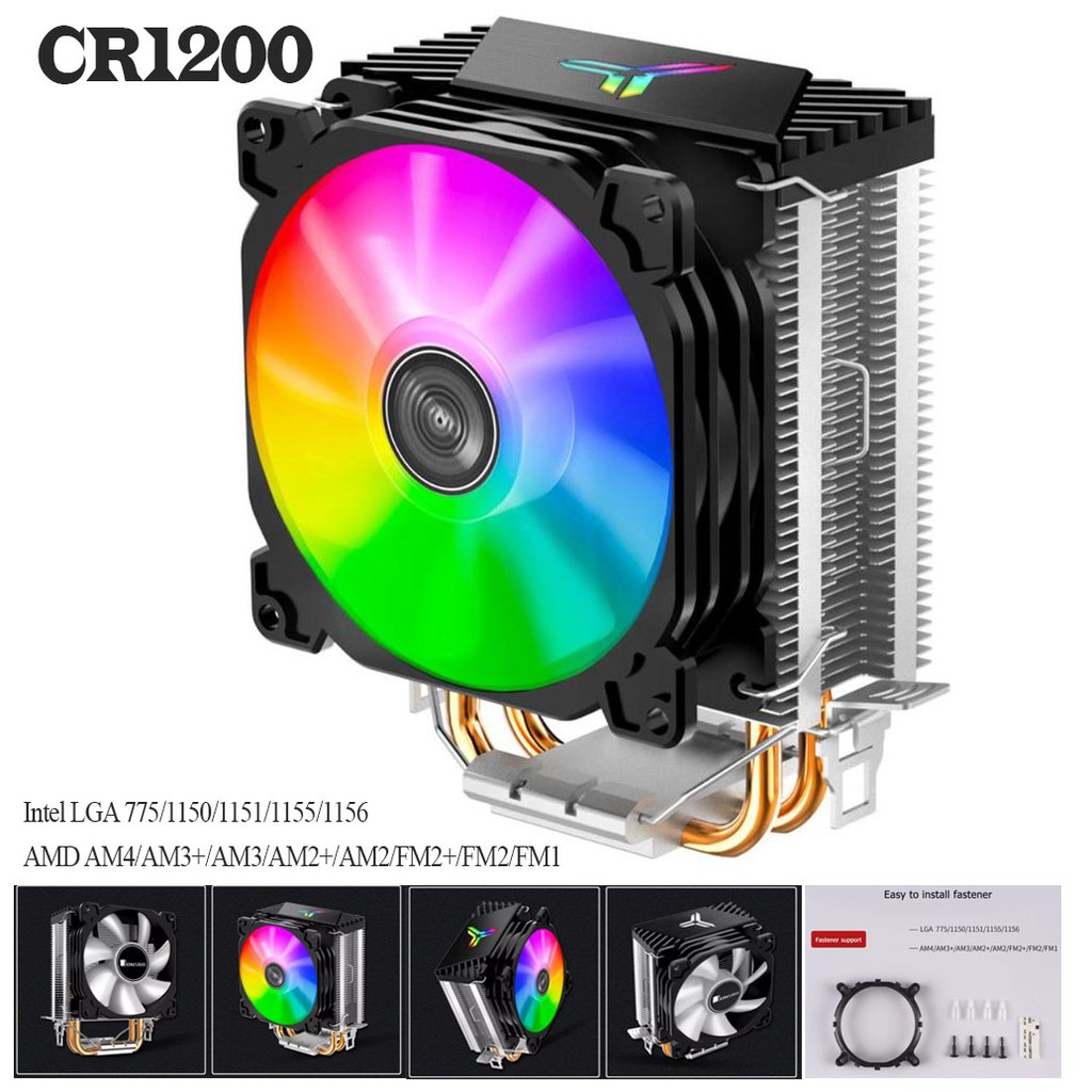 Jonsbo CR1200 2 Pipe Heat Sink Cpu Cooler Tower RGB 3Pin Cooling Fan ...