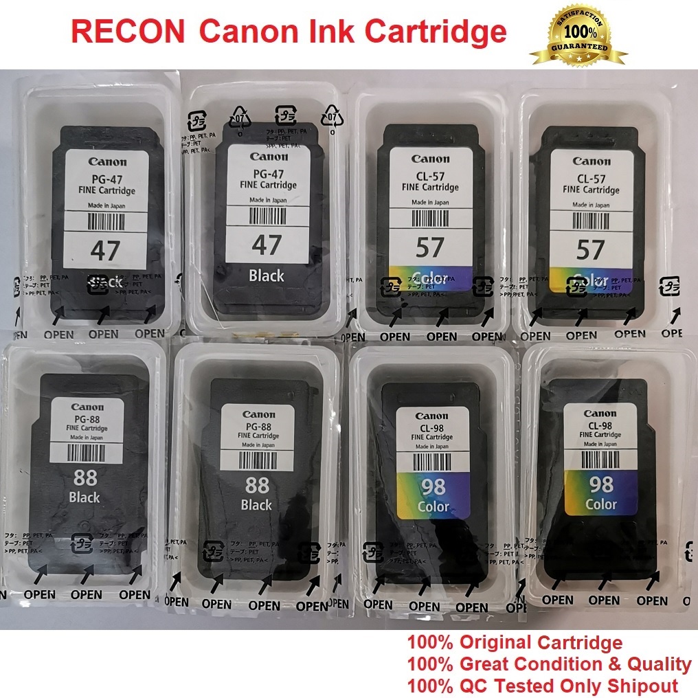 Recon Canon PG-47/ PG47, CL-57/ CL57, PG-88/PG88, CL-98/CL98 Ink ...