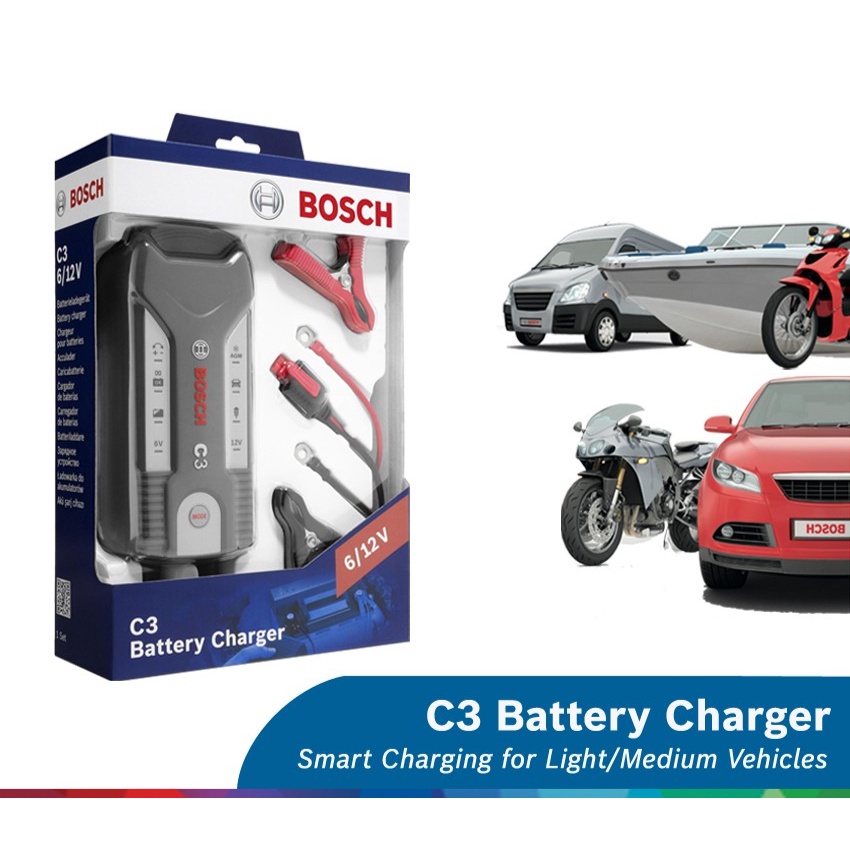 Bosch C3 Fully Automatic 4-Mode 6/12V Smart Battery Charger and