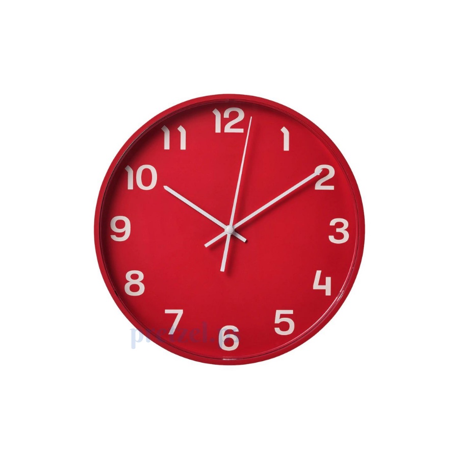 PLUTTIS Wall clock, low-voltage/red, 11 - IKEA