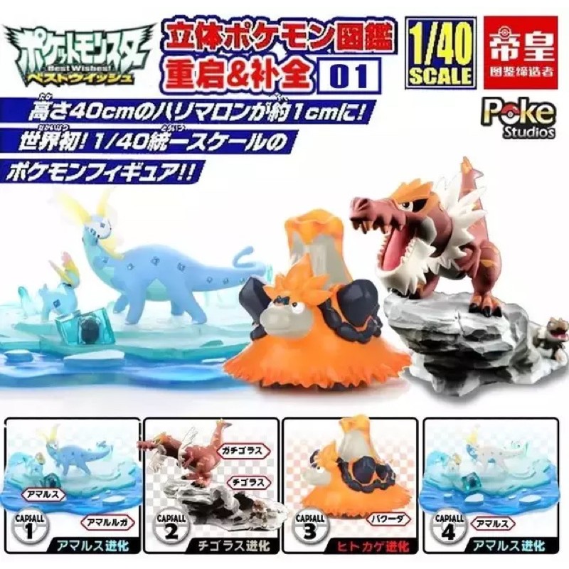 Pokemon 1/40 Zukan Amaura Aurorus Tyrunt Tyrantrum Axew Haxorus Goodra ...