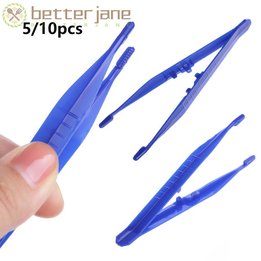 JANE 5/10pcs Disposable Forceps for Crafts Antistatic Repair Tweezers Plastic Tweezer Kit