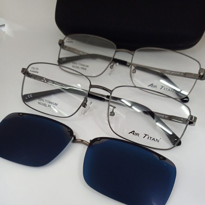 Air Titan AT 607 100titanium clipon eyeglass frames