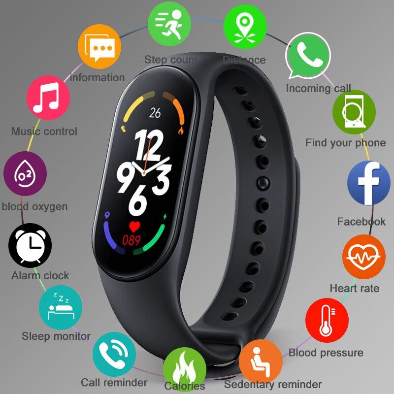 POSHI M7 New Color Touch Smart Watch Men Women Dynamic Wallpaper Heart Rate Pedometer Sport Waterproof Bluetooth Fitness Watch For Android ios Smartwatch Shopee Malaysia