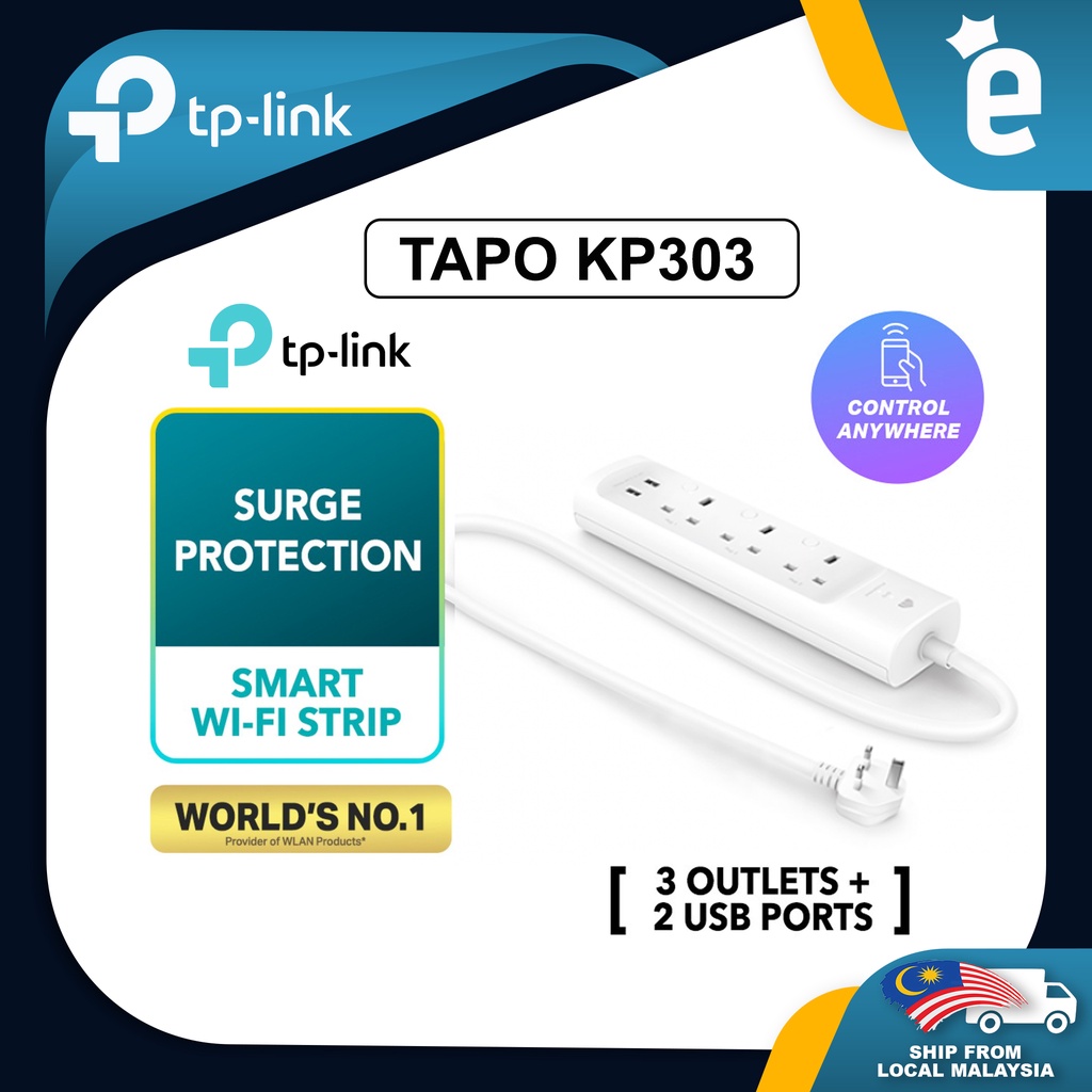 TP-Link Kasa KP303 P304M 3 Outlets Wifi Smart Strip Power Extension ...