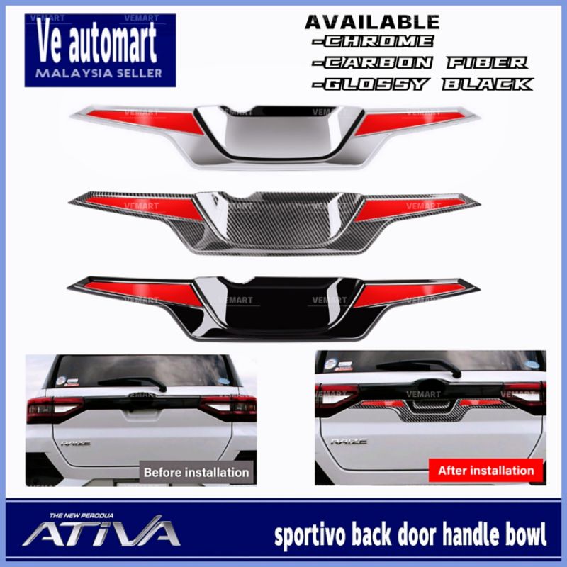 Vemart Perodua ativa sportivo rear back door handle bowl accessories ...