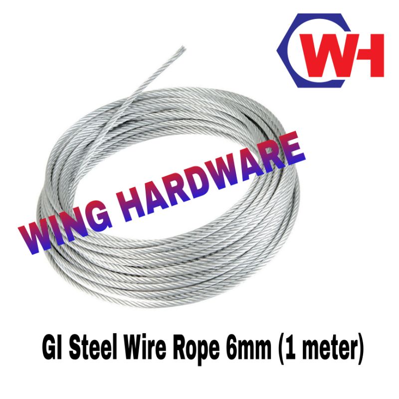 GI Steel Wire Rope 6mm (1 meter) | Shopee Malaysia