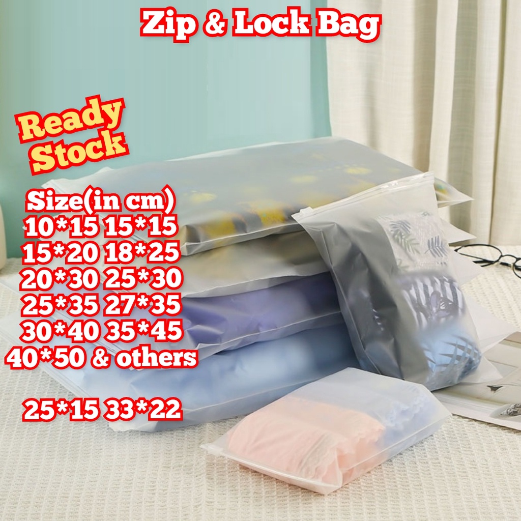 Zip Lock Plastic Bag Double Matte Zipper Storage Bag Frosted Zipper ...