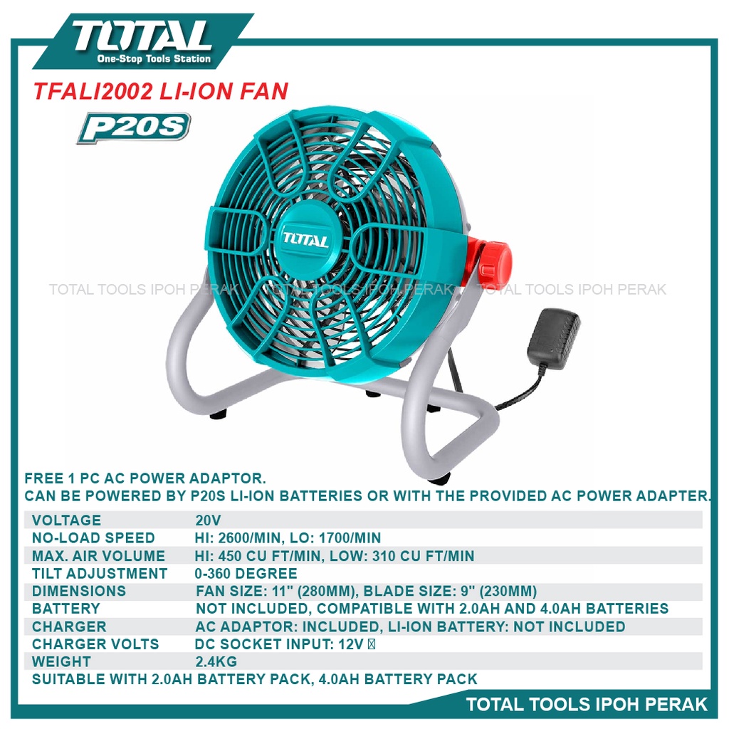 TOTAL TFALI2001 Li-ion Fan | Shopee Malaysia