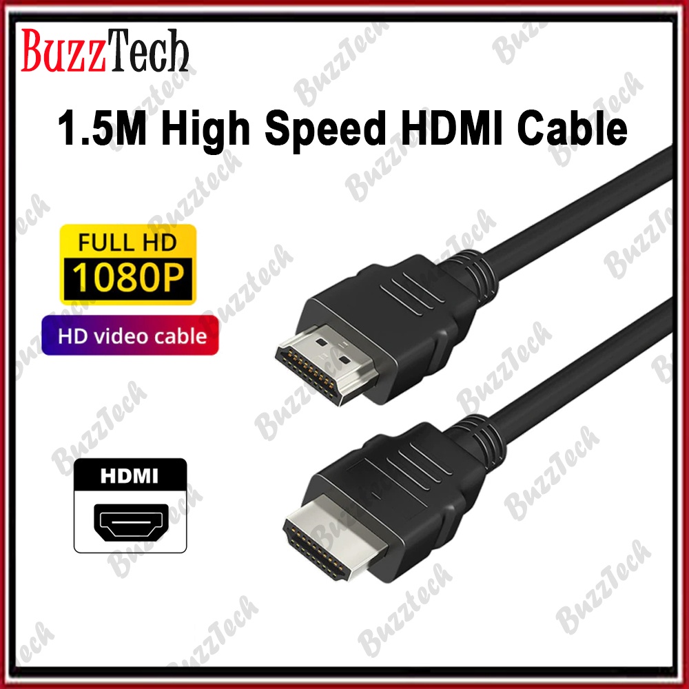 BuzzTech 1.5M High Speed HDMI Cable Laptop Monitor Projector Monitor