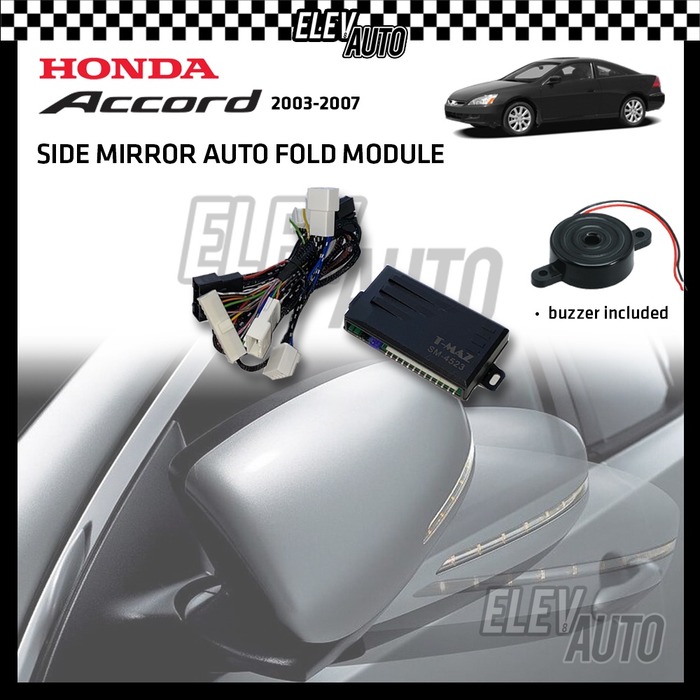 Driver Side Power Fold Mirror For Honda Accord Sedan 2013-2016 – Black 3-Pin
