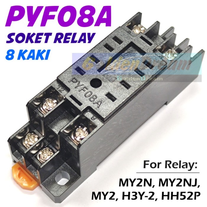 PYF08 A 35mm DIN Rail Mount Relay Socket Base 8 Pins For HH52P MY2NJ ...
