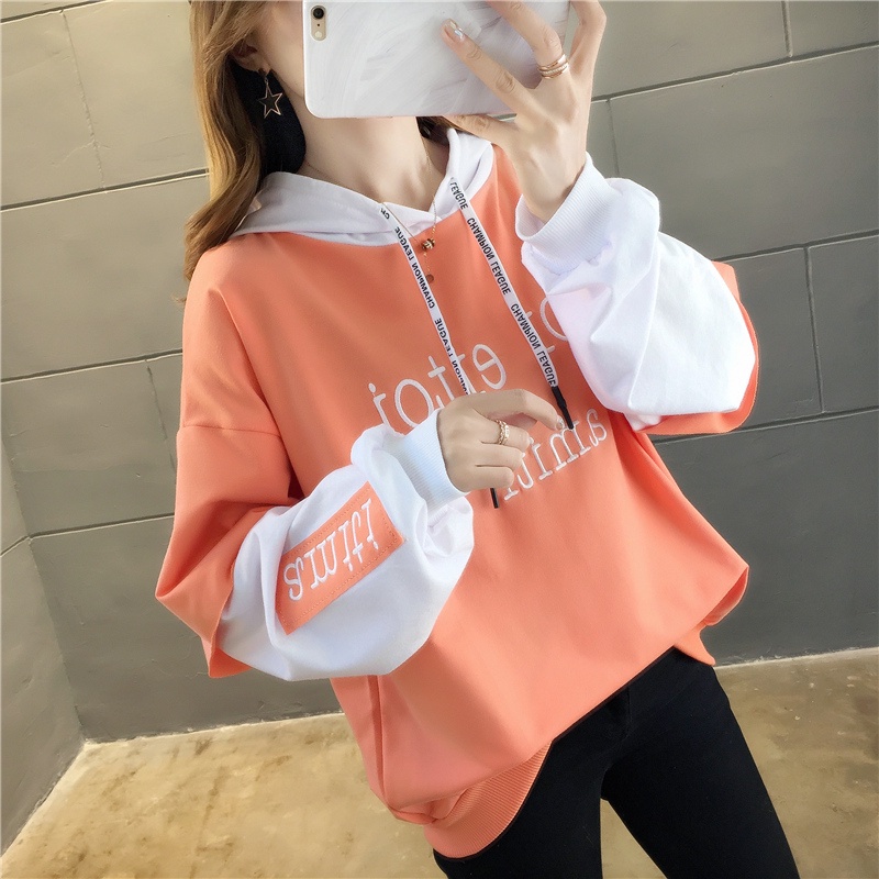 Streetwear fake two piece letter hoodie store