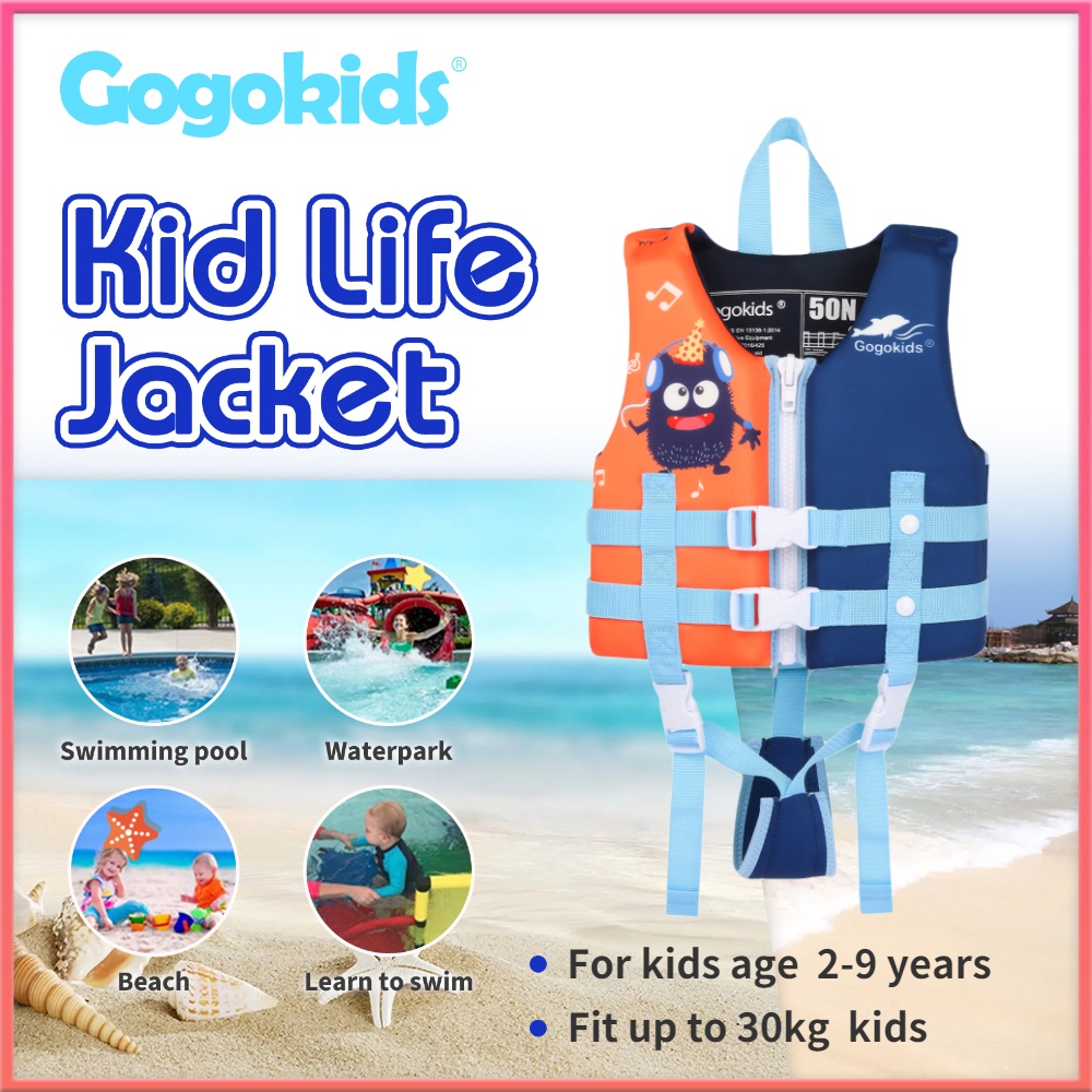 Gogokids Orange Kids Swim Vest Boys Buoyancy Vest Children Flotation