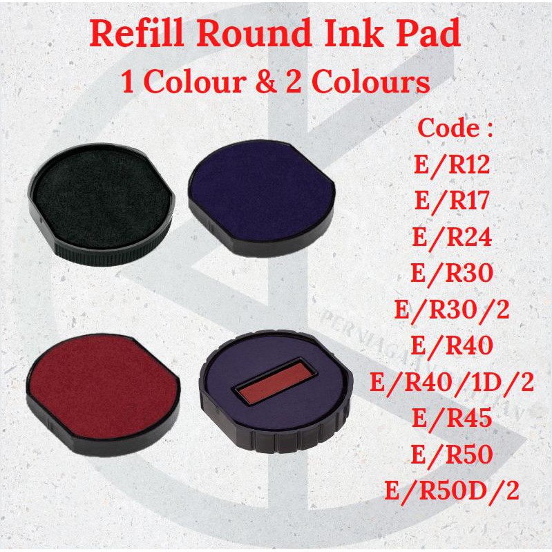 COLOP Printer Line Refill Round Ink Pad / Spare Pad ( 1 One Colour / 2 ...
