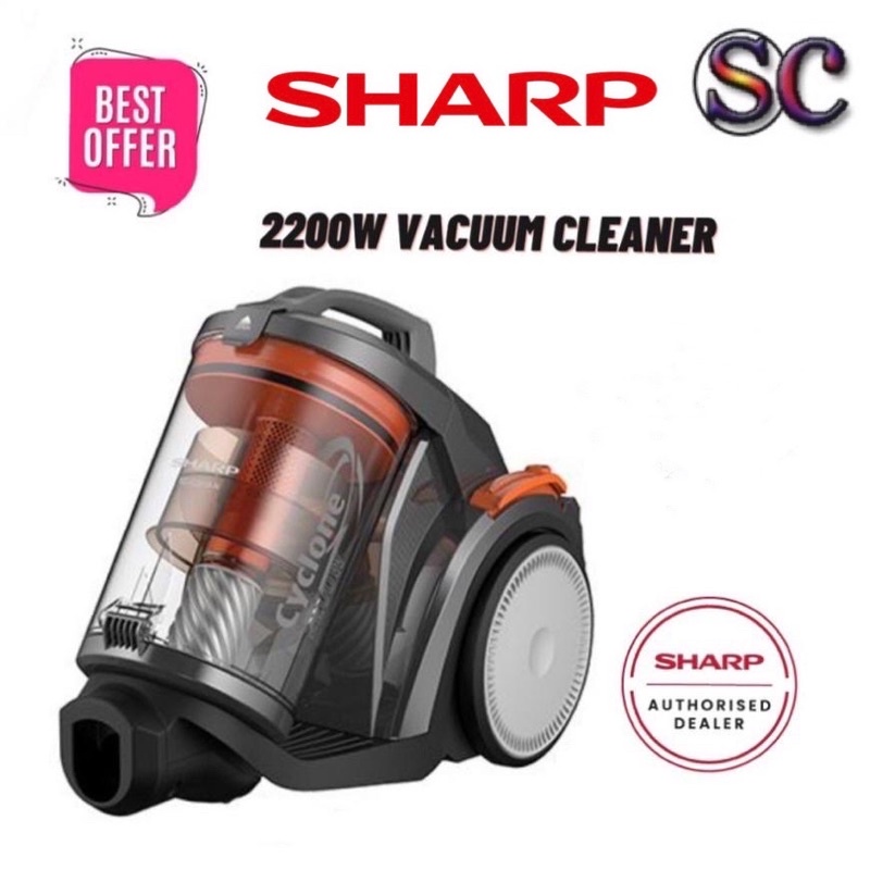 SHARP VACUUM CLEANER ECC2219N (Cyclone/2200W/Bagless) Shopee Malaysia
