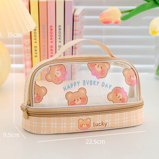 MALAYSIA READY STOCK INS badge canvas pencil case pencil case super large  capacity cute girl Korean pencil case