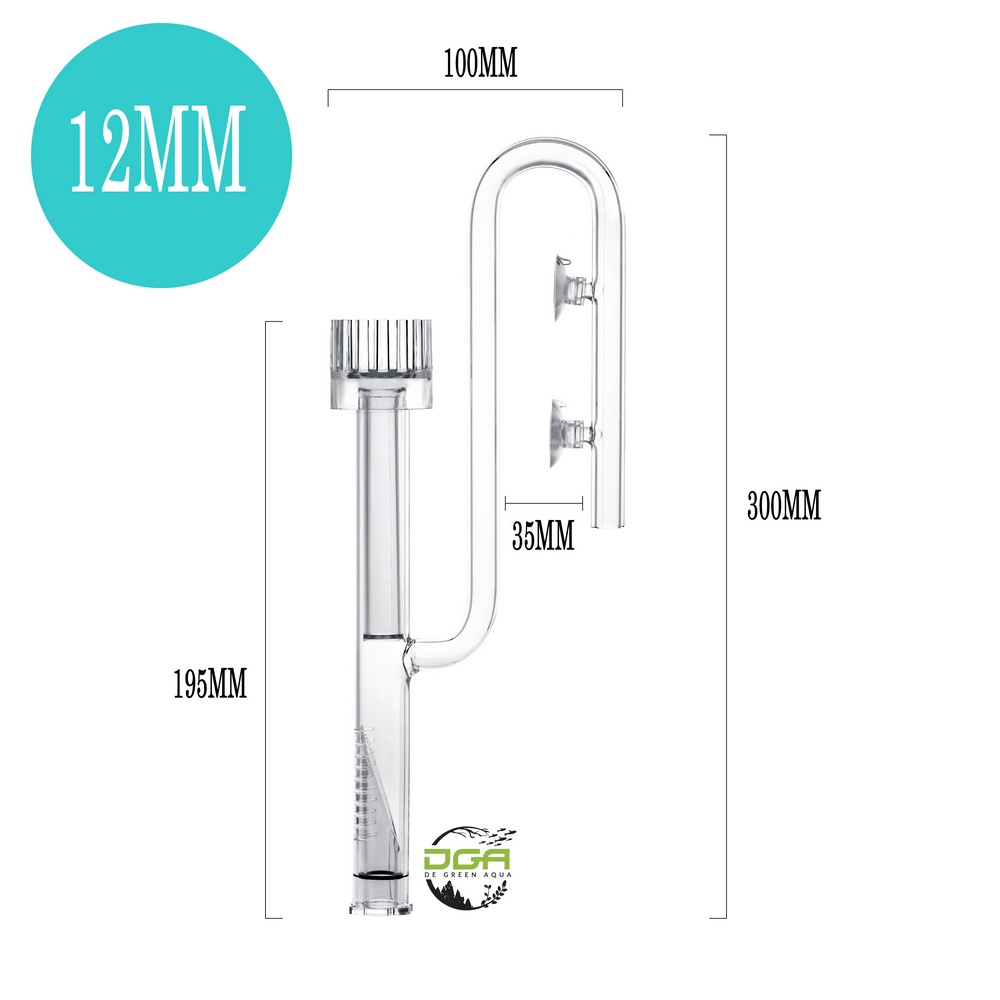 Aquarium Glass Lily Pipe Inflow with Skimmer + Outflow（草缸玻璃百合除油膜出入水口 ...
