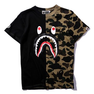 New bape Ape Head Shark Camouflage T shirt Men Women Cotton Short ...