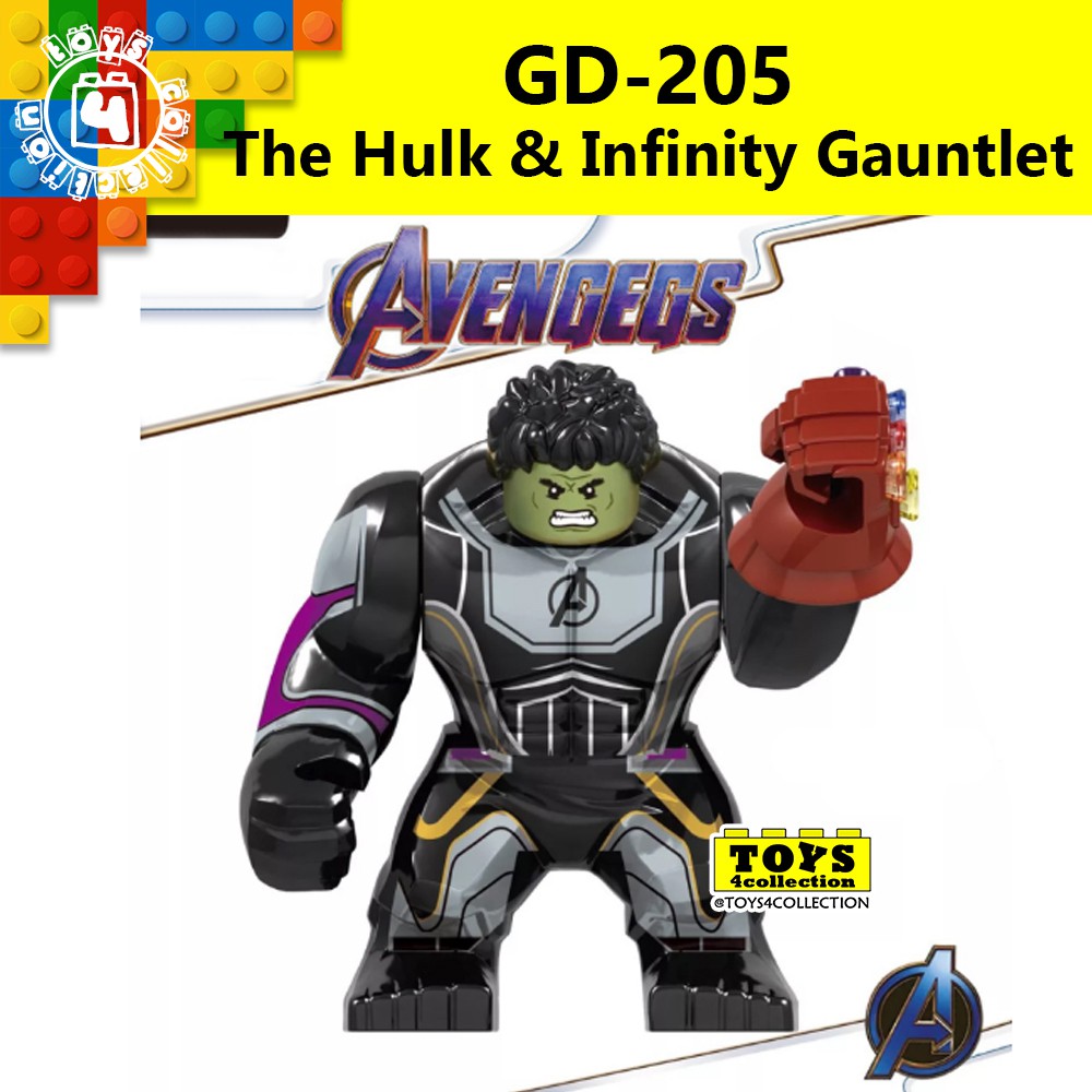 GD205 Avengers Endgame The Hulk and Red Infinity Gauntlet Minifigures ...