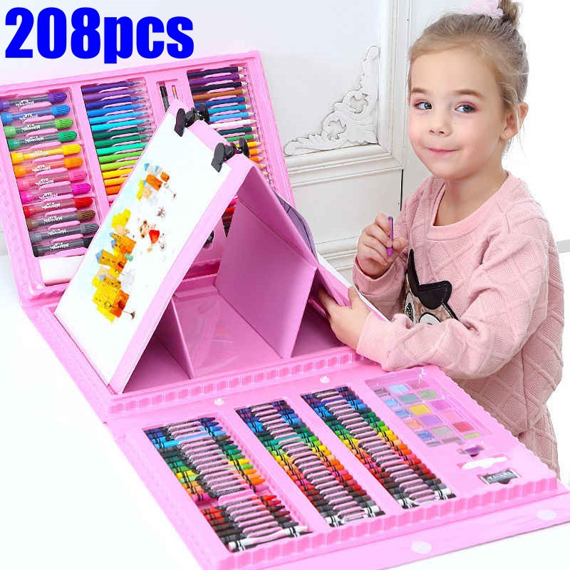 PRADO Malaysia 208pcs Kids Painting Board Pen Colour Crayon Marker