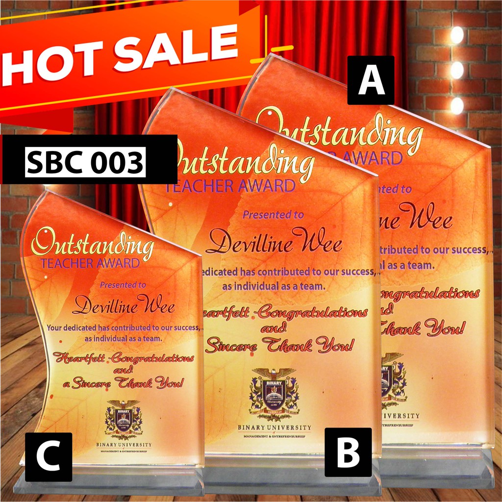 Crystal Award Plaque/Appreciation Plaque/Sales Achievement Plaque