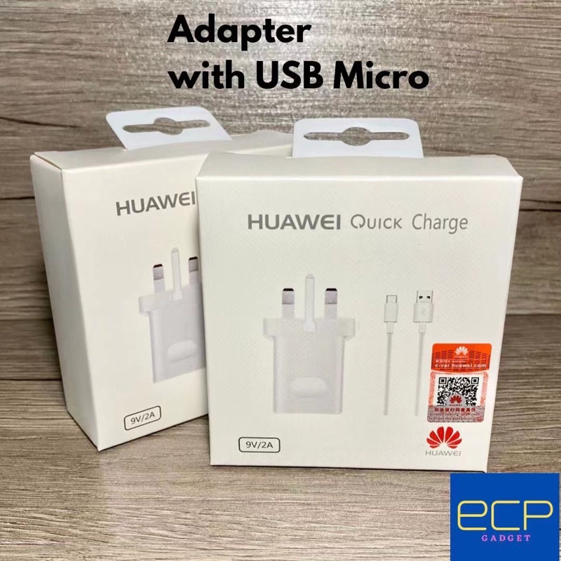 Original Huawei Quick Charge Set With Cable Micro 18W Charger | Shopee ...