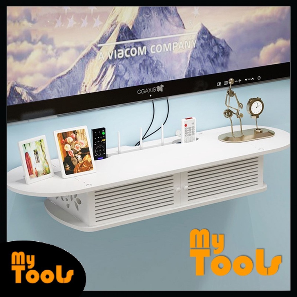 Mytools WPC Wooden DVD Player Rack TV Rack Wall Mount 2 Tier Shelf ...
