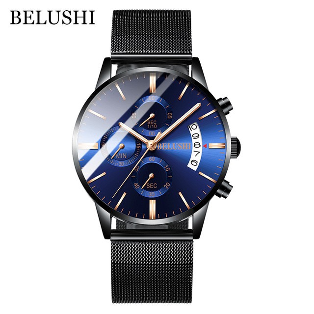 BELUSHI Watch Men Fashion Sport Quartz Clock Mens Watches Chronograph high end Business Waterproof Watch Shopee Malaysia