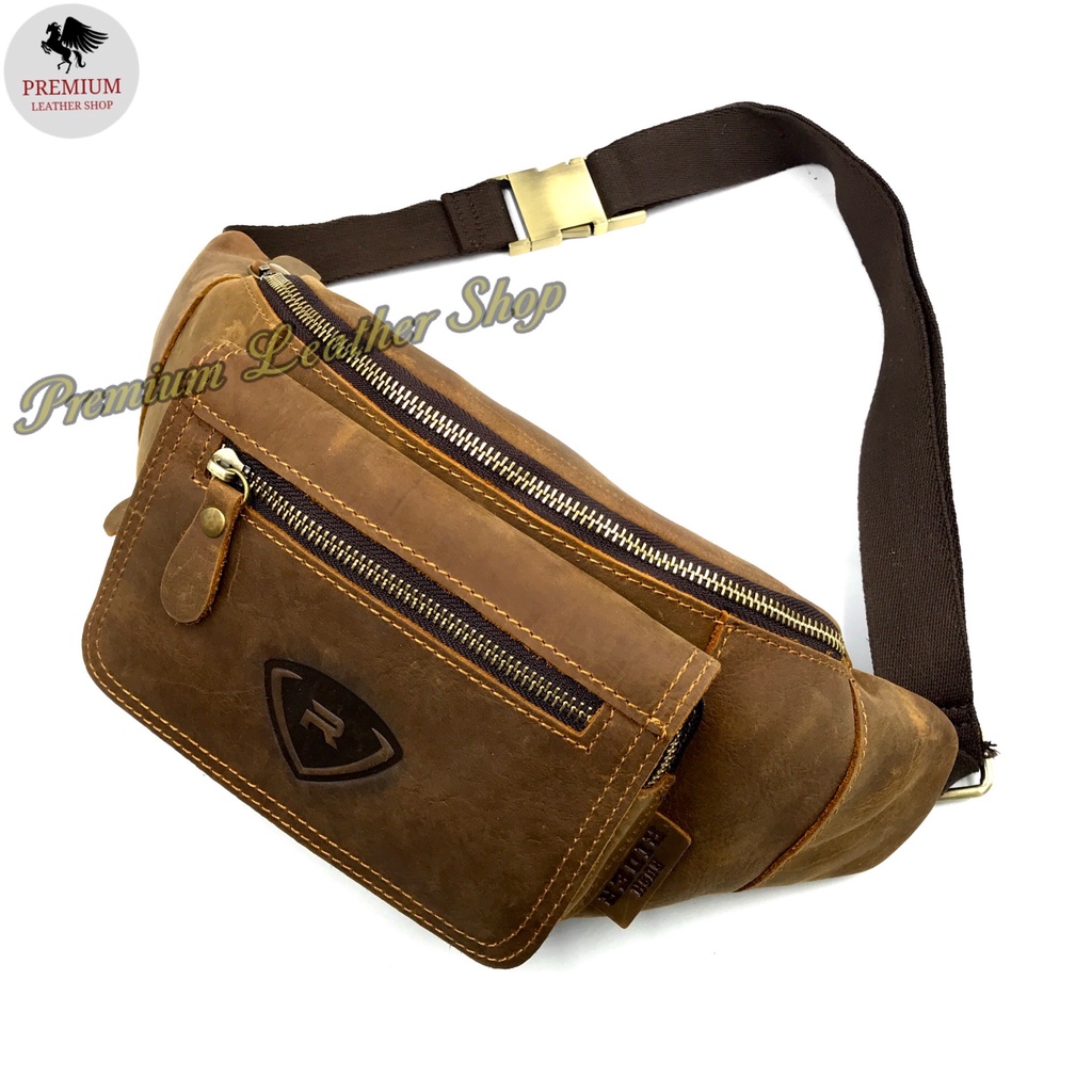 Rush Rider Leather Waist Bag Pouch Bag Men Chest Bag Crossbody Beg ...