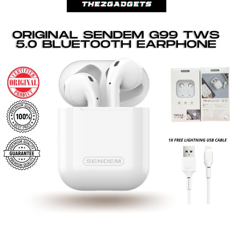 ready stock sendem G99 TWS 5.0 BLUETOOTH EARPHONE iOS Android